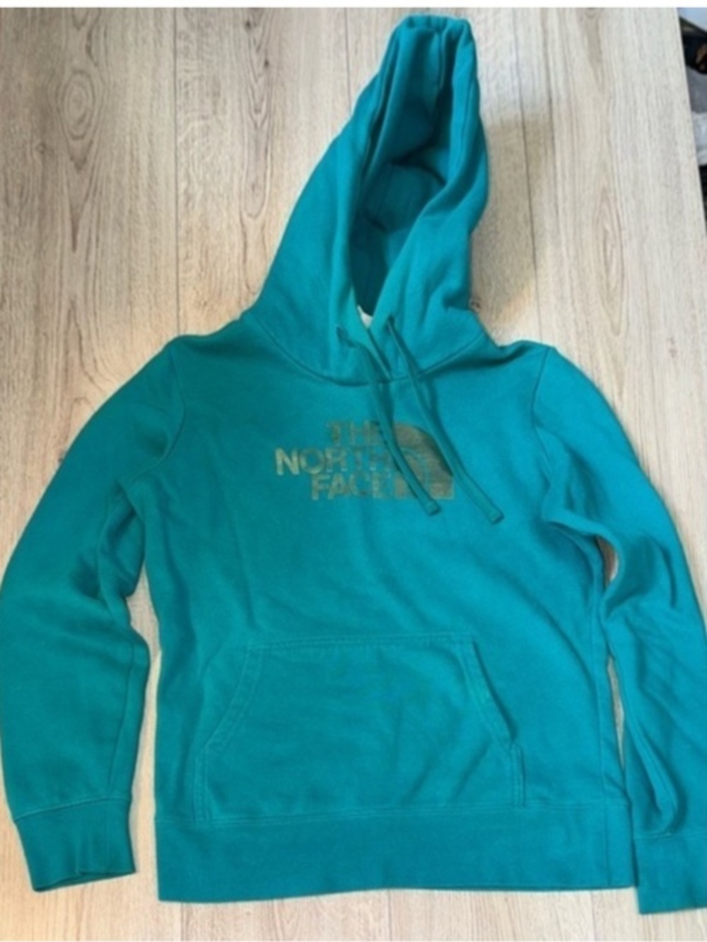 The North Face Teal Green blue Hooded sweatshirt hoodie sweater